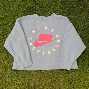 NIKE Swoosh Sweatshirt Womens XS 21x18 EXTRA Baggy Cropped